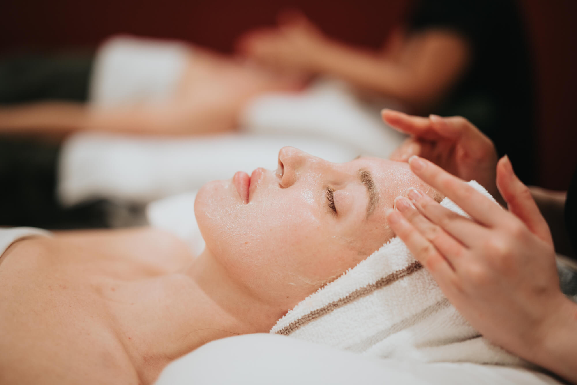 A woman getting a spa treatment