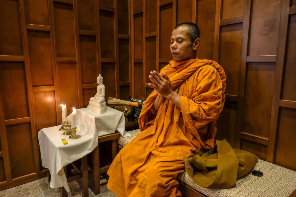 Buddhist Monk Praying