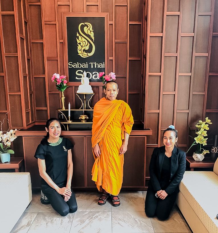 Buddhist Monk in Sabai Front-desk