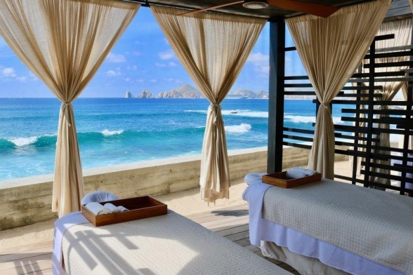 Spa table in a cozy place