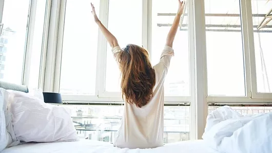 Young Women Waking Up Great Morning