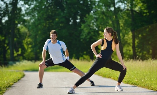exercising couple